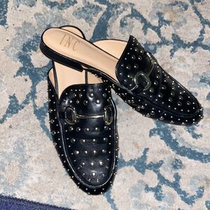 Brand new INC black studded slides
